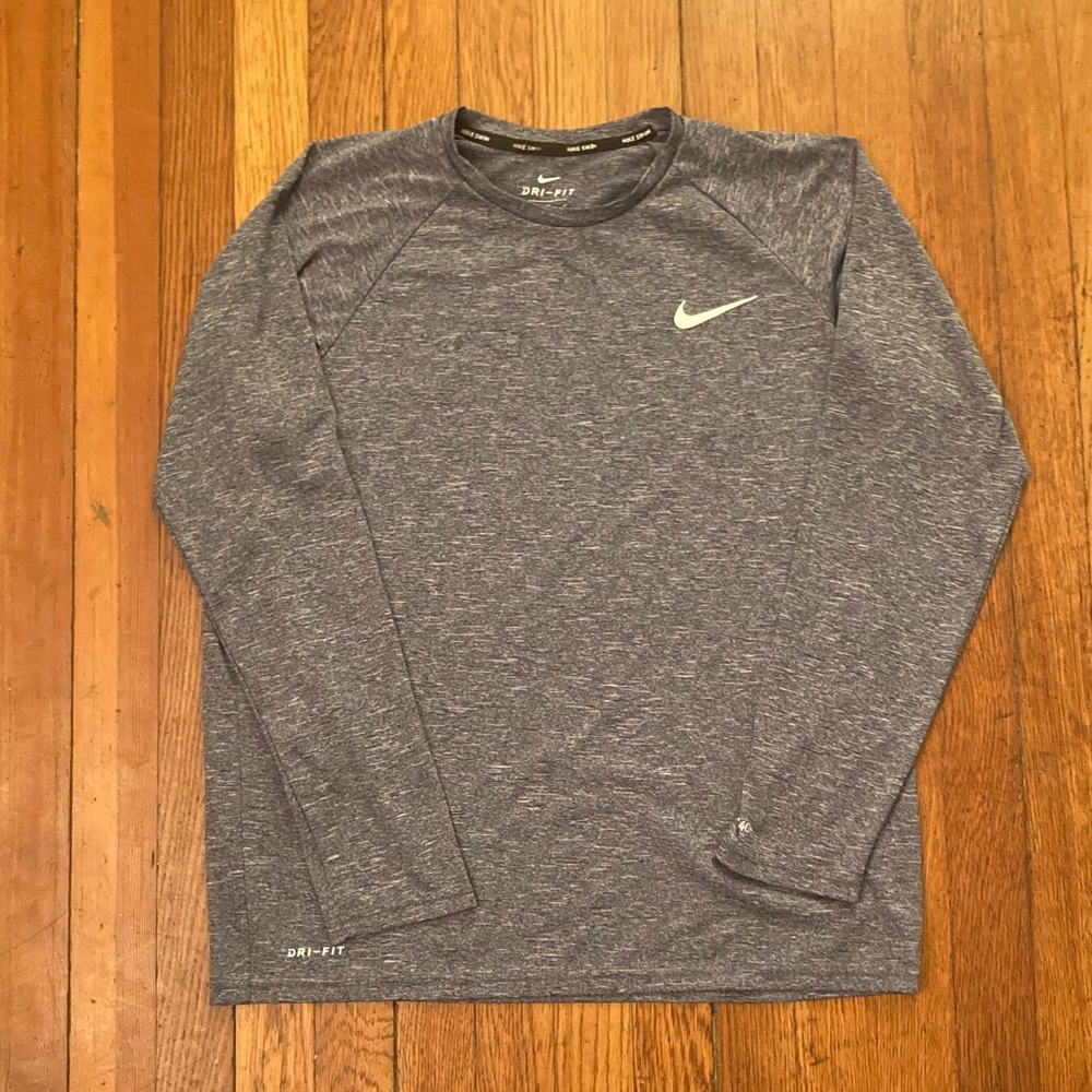 Nike Heathered Blue Long Sleeve Shirt